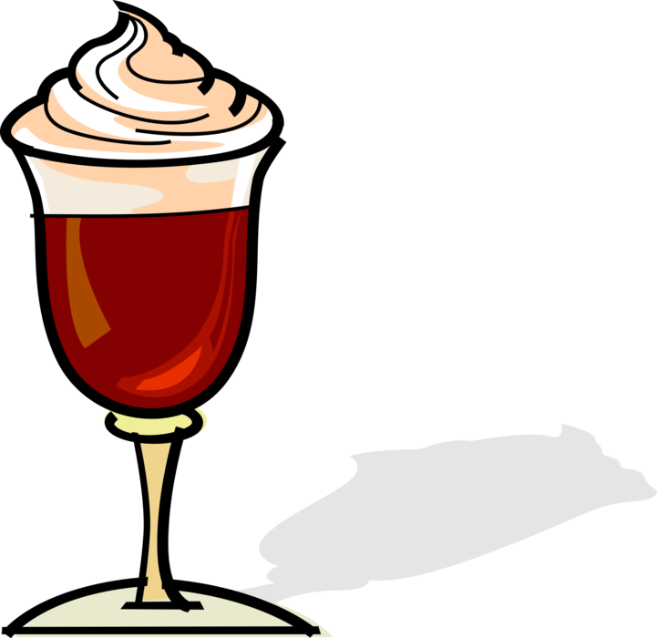 Vector Illustration Of Gourmet Coffee Drink Beverage - Whipped Cream Clip Art (721x700)
