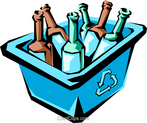 Recycled Bottles Royalty Free Vector Clip Art Illustration - Bottle Recycle Clipart (480x402)