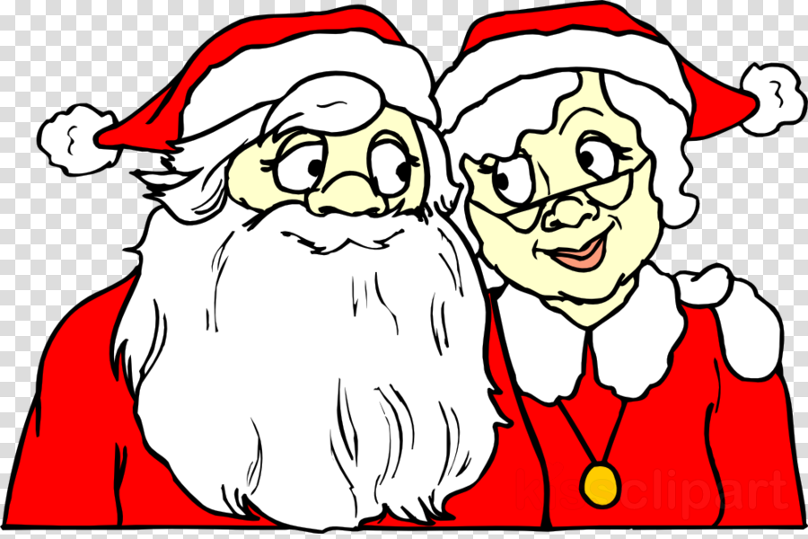 Mr And Mrs Claus Clipart Santa Claus Mrs - Santa Claus And Mrs Claus Cartoon (900x600)