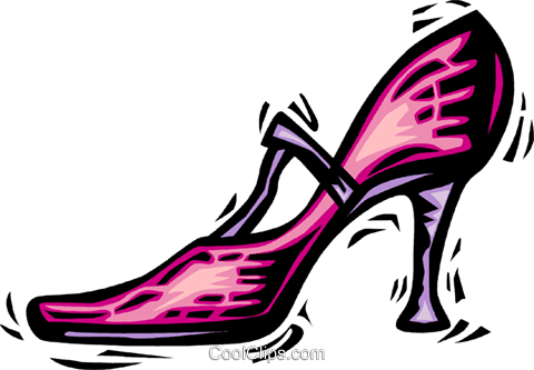 Dress Shoe Royalty Free Vector Clip Art Illustration - Basic Pump (480x333)