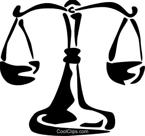 Scales Of Justice Royalty Free Vector Clip Art Illustration - Balança Da Justiça Png (480x451)