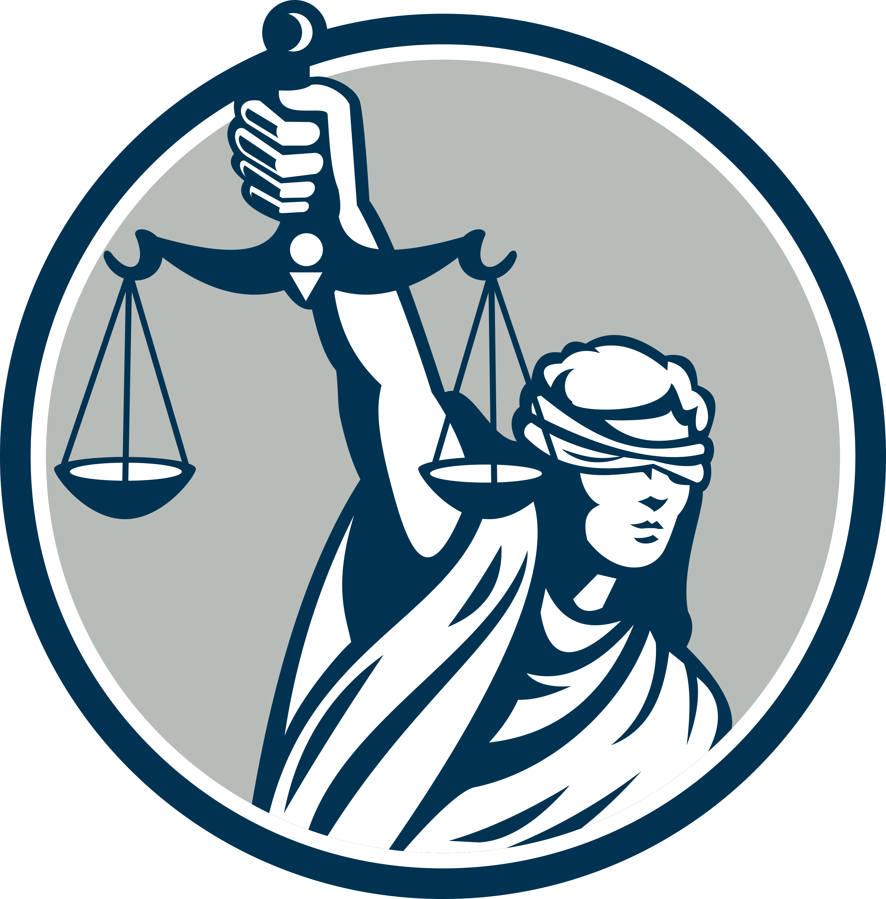 Lady Blindfolded Holding Scales Justice Front Retro - Scales Of Justice Blind (3000x3046)