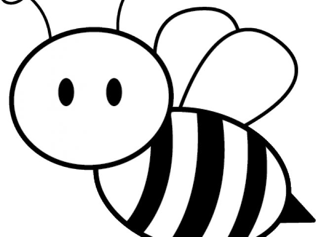 Bees Clipart Rustic - Clip Art Black And White Bee (640x480)