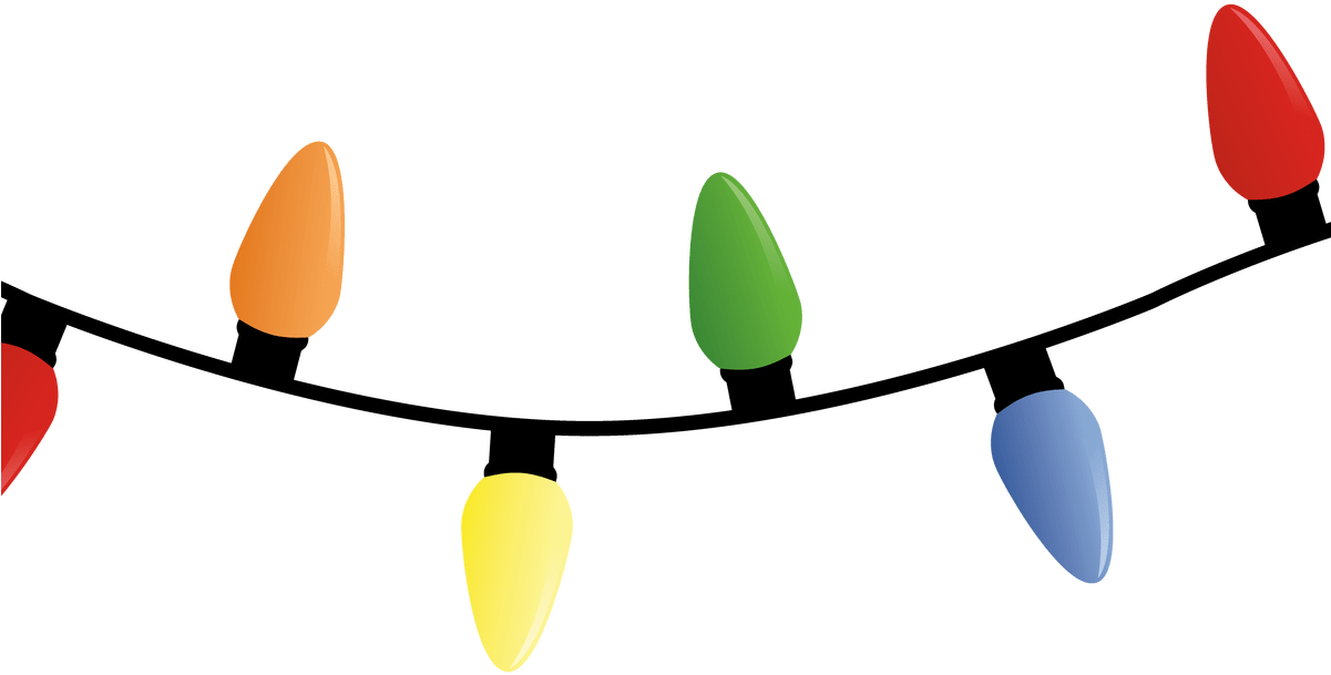 Transparent Christmas Lights Clip Art Black And White - String Of Christmas Lights Png (1200x715)