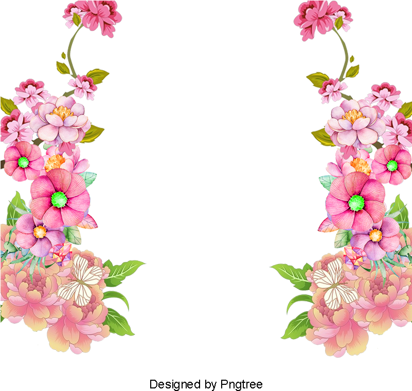 Colorful Frame Border Design Vintage Floral Border Frame Border Design Of Flowers 800x800 Png Clipart Download
