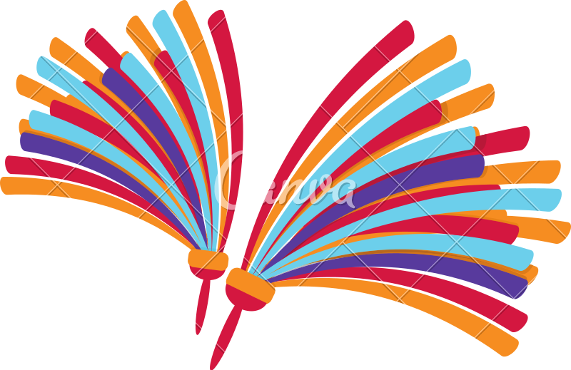 Illustration Of Colorful Pom Poms - Illustration Of Colorful Pom Poms (800x519)