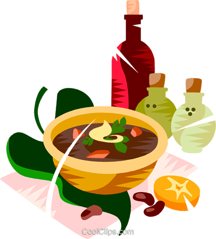 Pin Soup Images Clip Art - Black Bean Soup Clipart (434x480)