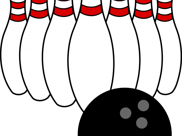 Bowling Clipart Skittles - Transparent Cartoon Bowling Pins (640x480) .