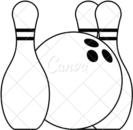 Png Royalty Free Library Bowling Drawing - Ten-pin Bowling (550x550)
