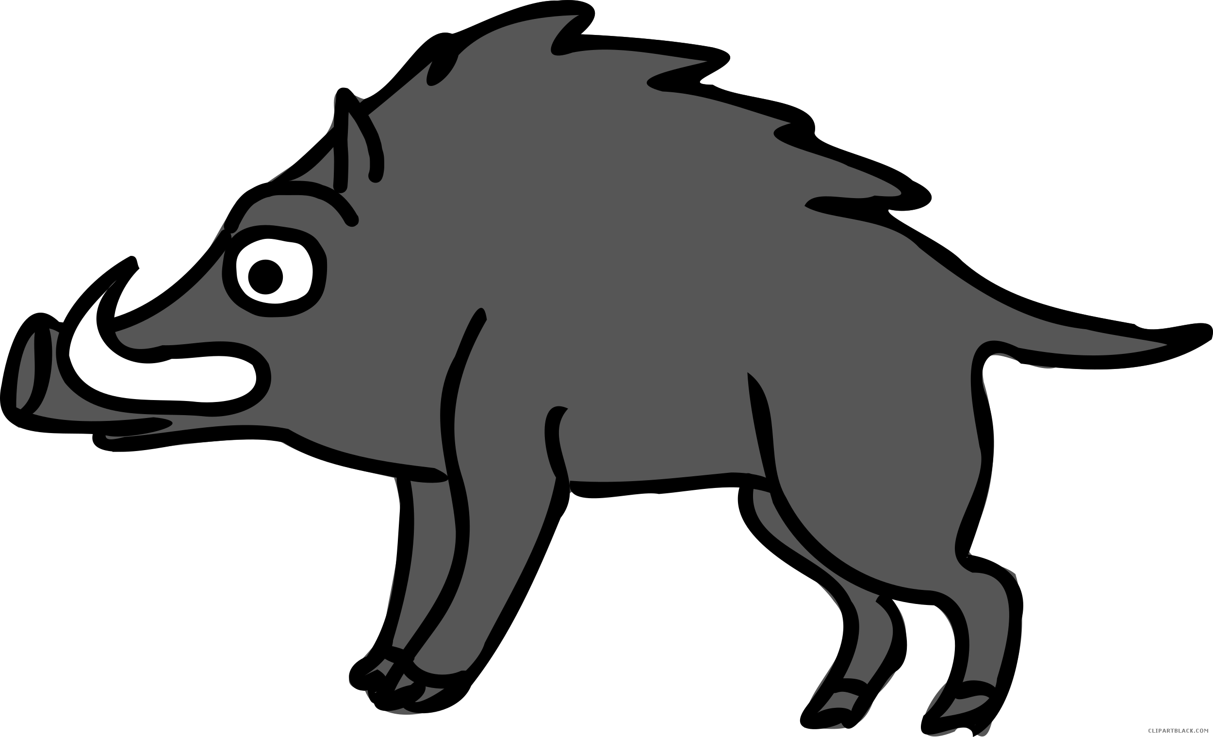Boar Animal Free Black White Clipart Images Clipartblack - Boar Clipart (2500x1518)