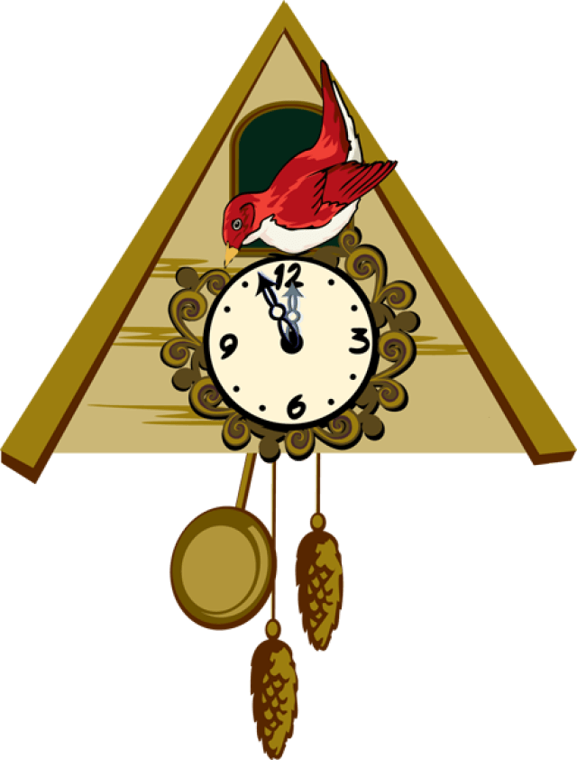 Cuckoo Clock Clipart - Cuckoo Clock Clipart Png (640x842)