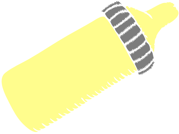 Yellow Baby Bib Clip Art - Pink Baby Bottle Clip Art (600x450)