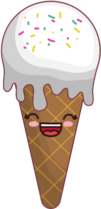 Kawaii Ice Cream Icons - Ice Cream Cone (550x550)
