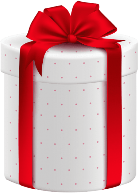 Free Png Download White Gift Box With Red Bow Clipart - Gold Christmas Present Box (481x651)