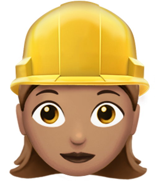 More Free Hard Working Female Png Images - Builder Emoji (614x614)