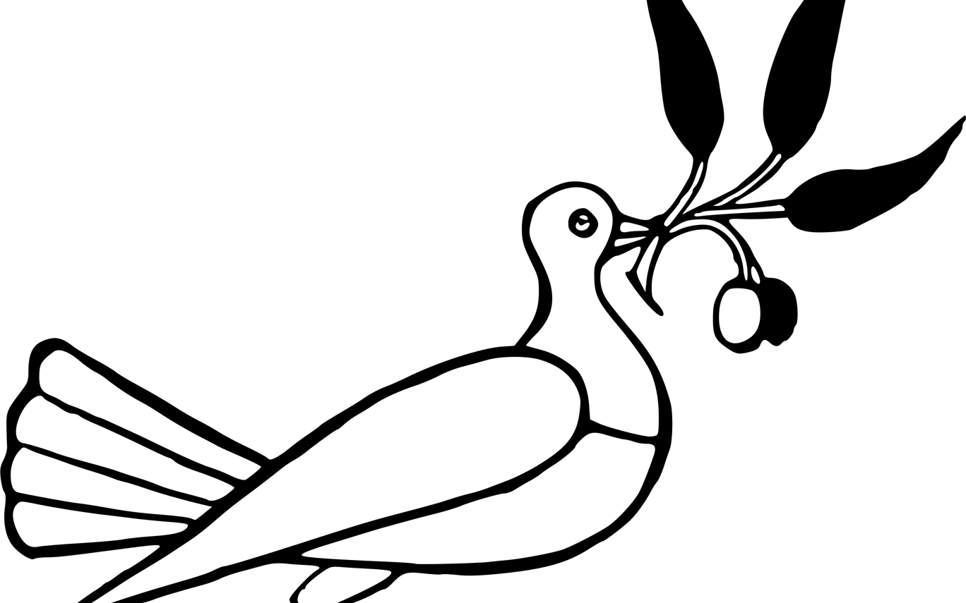 Clipart Dove With Olive Branch - Walter Crane Line And Form (1368x855)