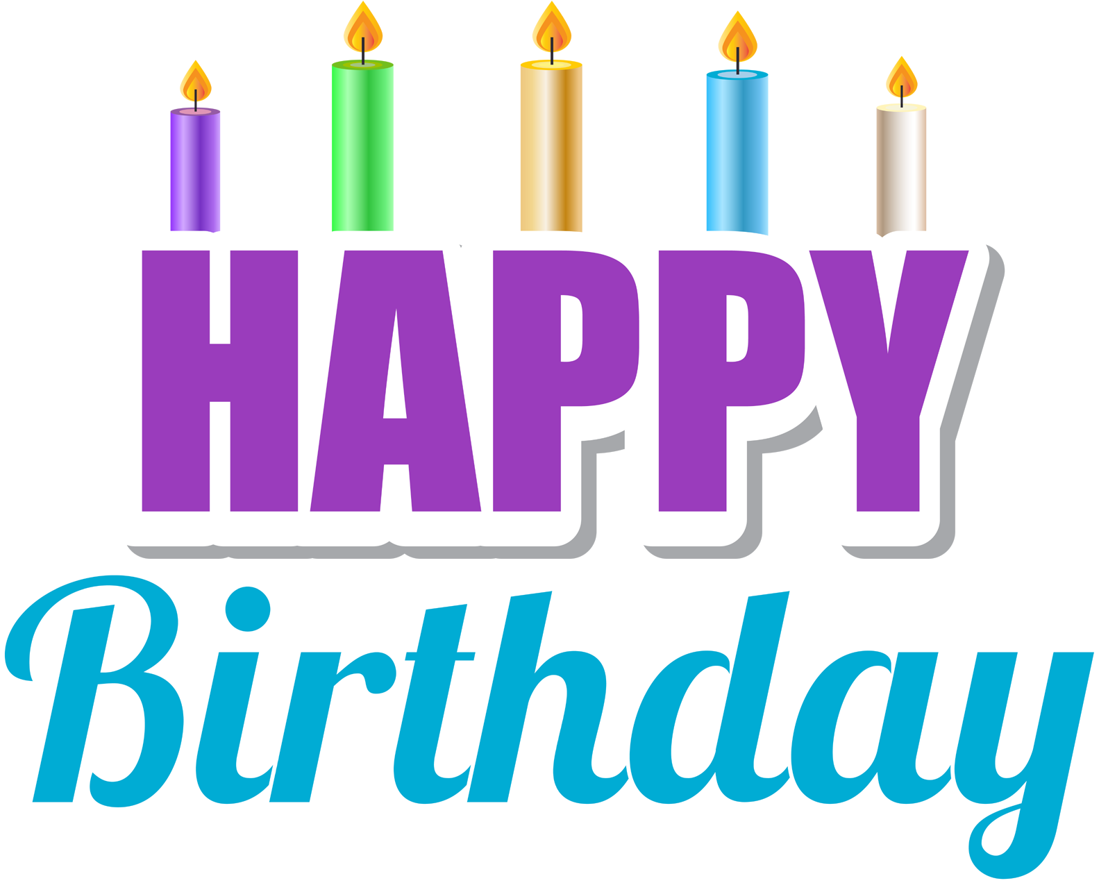 Happy Birthday With Candles Png Clip Art - Happy Birthday Candles Png (1583x1272)