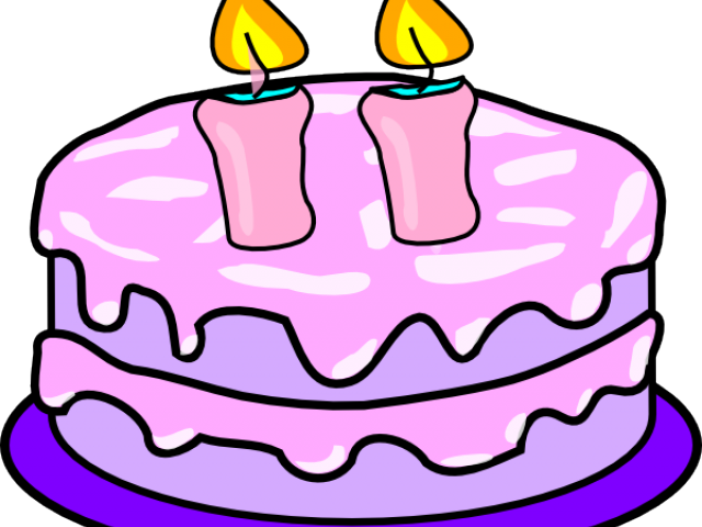 Birthday Candles Clipart 2 Candle - Cake Clipart Black And White (640x480)