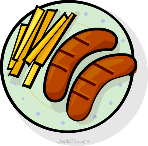 Saucisses Et Des Frites Françaises Vecteurs De Stock - Saucisses Et Des Frites Françaises Vecteurs De Stock (480x472)