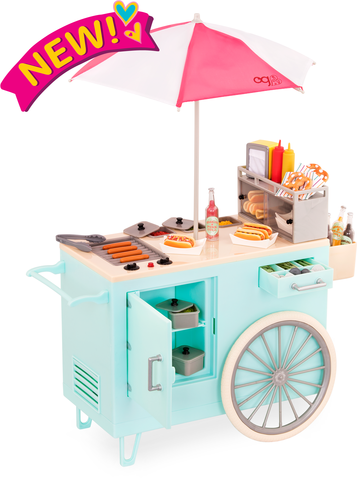 Retro Hot Dog Cart - Our Generation Hot Dog Cart (2100x2100)