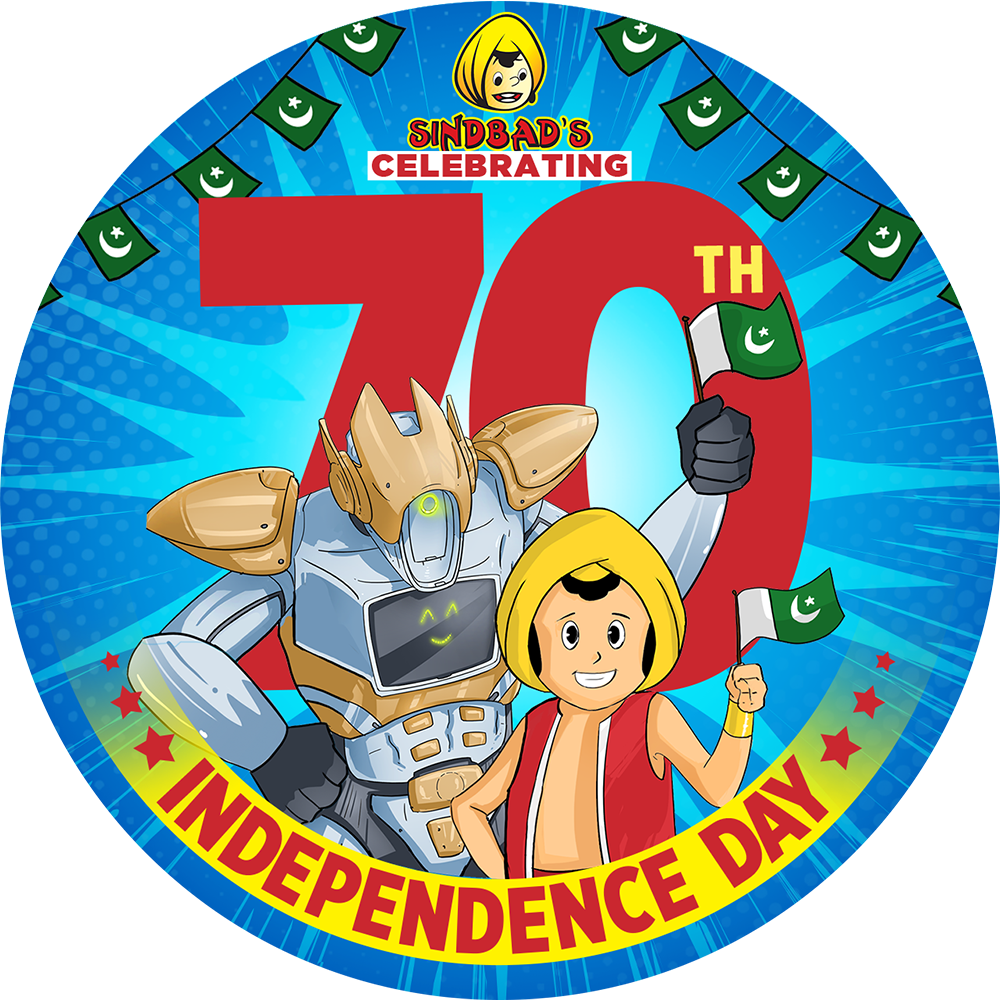 70th Independence Celebrations - Cartoon (1000x1000)