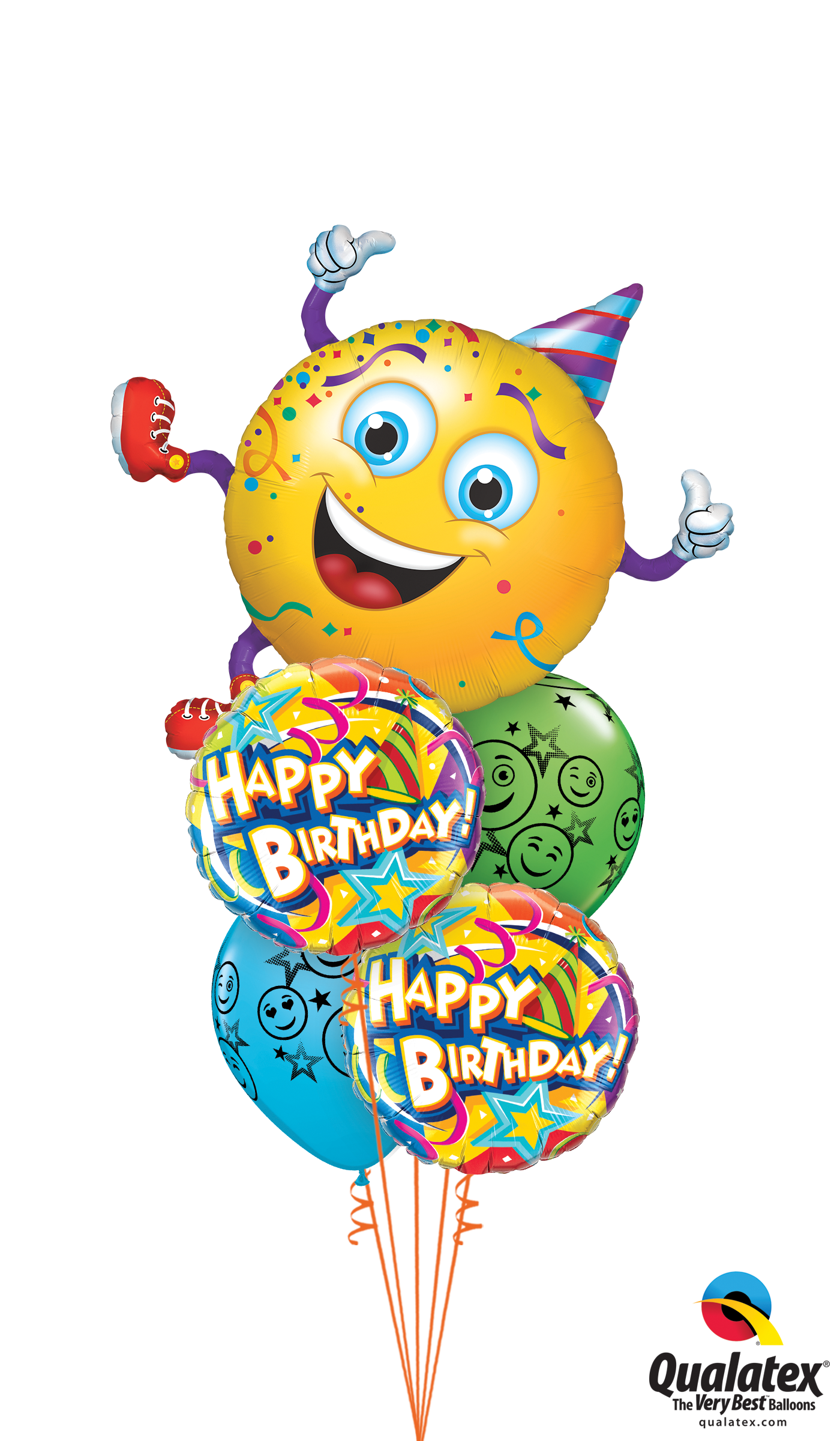 Classic Smiley Man Balloon Bouquet - Balloon (1400x2400)