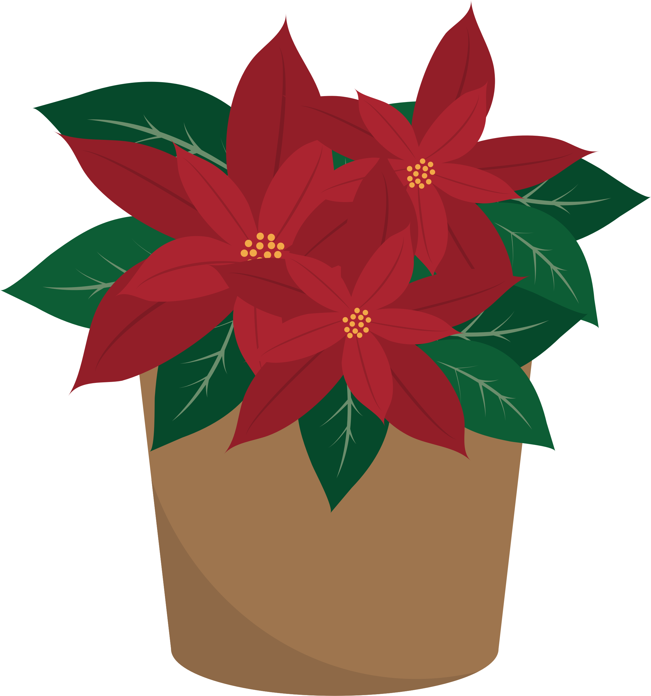 Poinsettia - Openclipart (2201x2354)