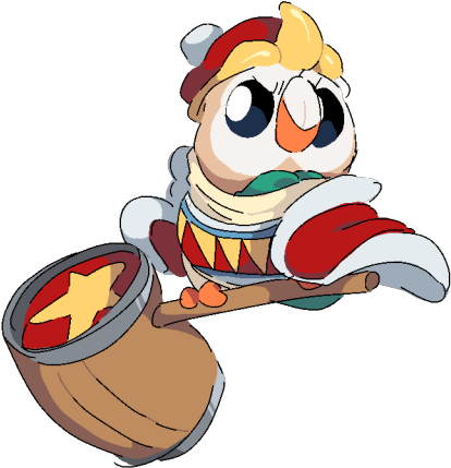 Cartoon Birds Clipart - Rowlet As King Dedede (500x467)