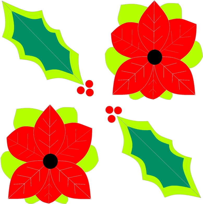 Poinsettia And Holly Design By Mooshkin - Poinsettia And Holly Design By Mooshkin (800x800)