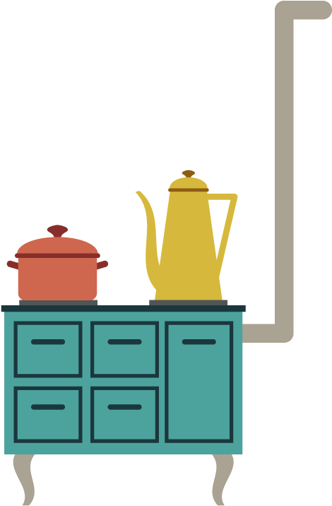 How To Create An Illustration Of A Retro Kitchen In - Kitchen (850x762)