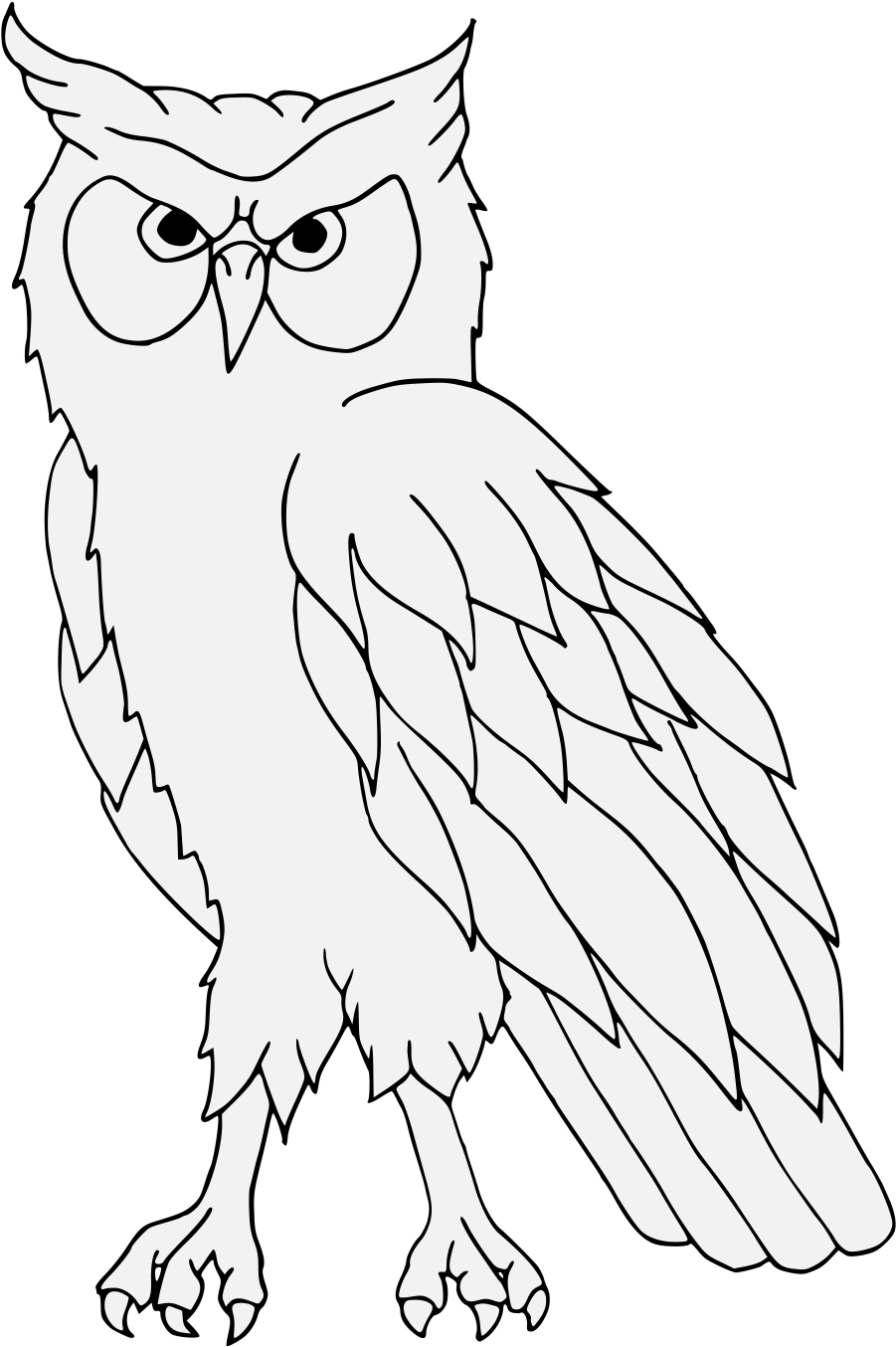 Owl Line Art Heraldry Free Frame - Gambar Burung Hantu Hitam Putih (918x1357)