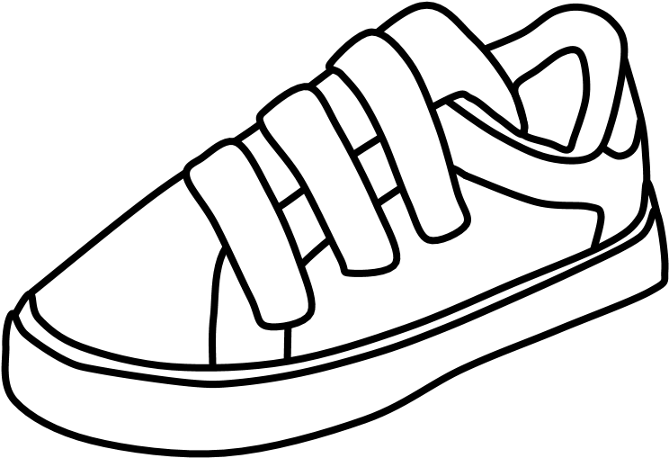 Sneakers, Velcro, Black And White, Png - Walking Shoe (816x1056)
