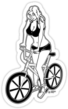 Bmx Girl 1 Black Heathen Graphics - Cycling (375x360)