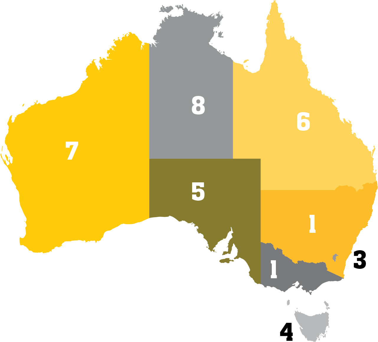Victoria And New South Wales Secure Equal Top Spot - Australian Super Rugby Map (1280x1176)