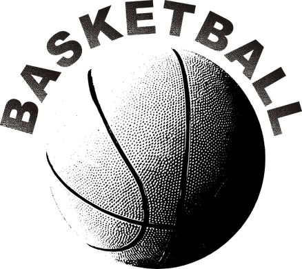 Black And White Clipart - Black And White Basketballs (438x390)