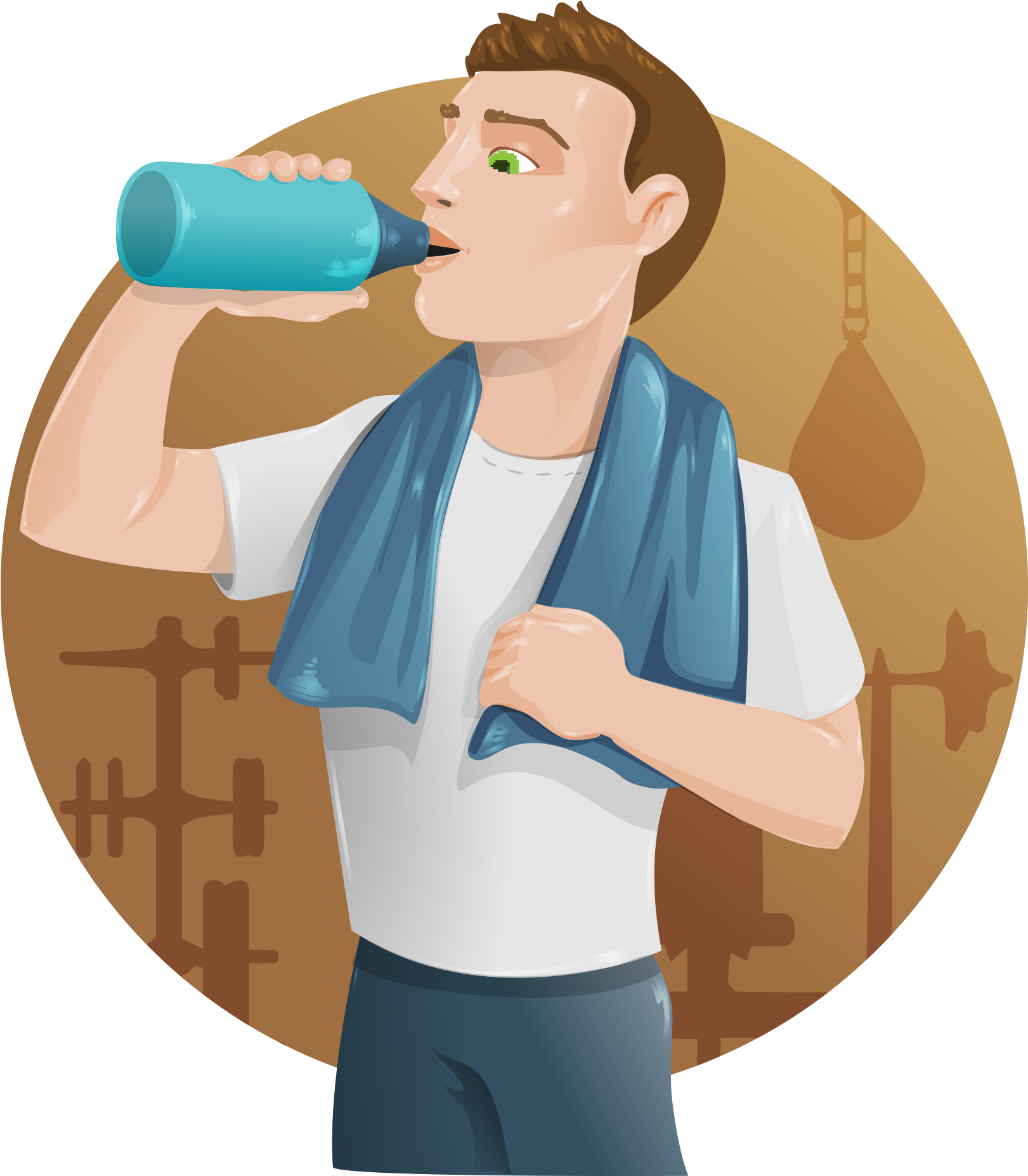 No Registration Required - Guy Drinking Water Cartoon (2048x2048)