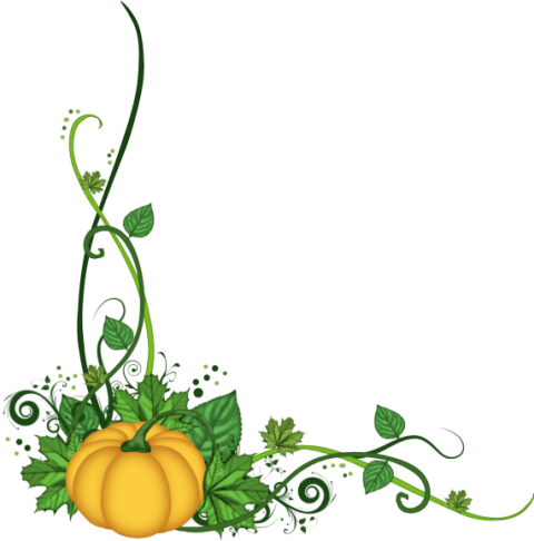 Free Png Download Pumpkin Corner Border Png Images - Pumpkin Corner Clipart (480x486)