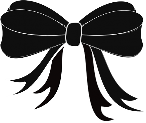 Black Bow Clip Art (500x420)