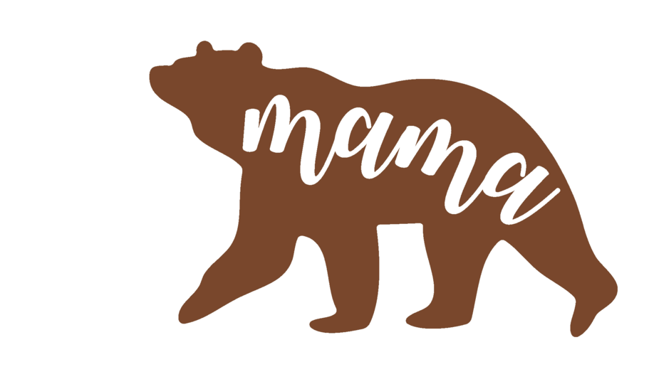 Mama Bear Vinyl Decal - Silhouette Baby Bear Clipart (1000x773)