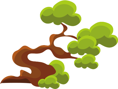 Green Crooked Tree Bonsai Miniature - Crooked Tree Clipart (550x550)