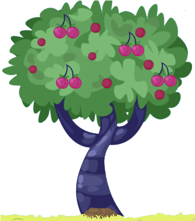 Pink Cherry Tree - Illustration (481x445)