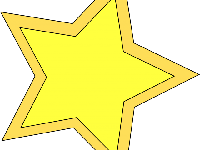 Star Shape Clipart - Yellow Star Black Background (640x480)