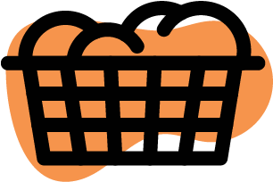 Washing Basket With Clothes - Carrito De Supermercado (384x319)