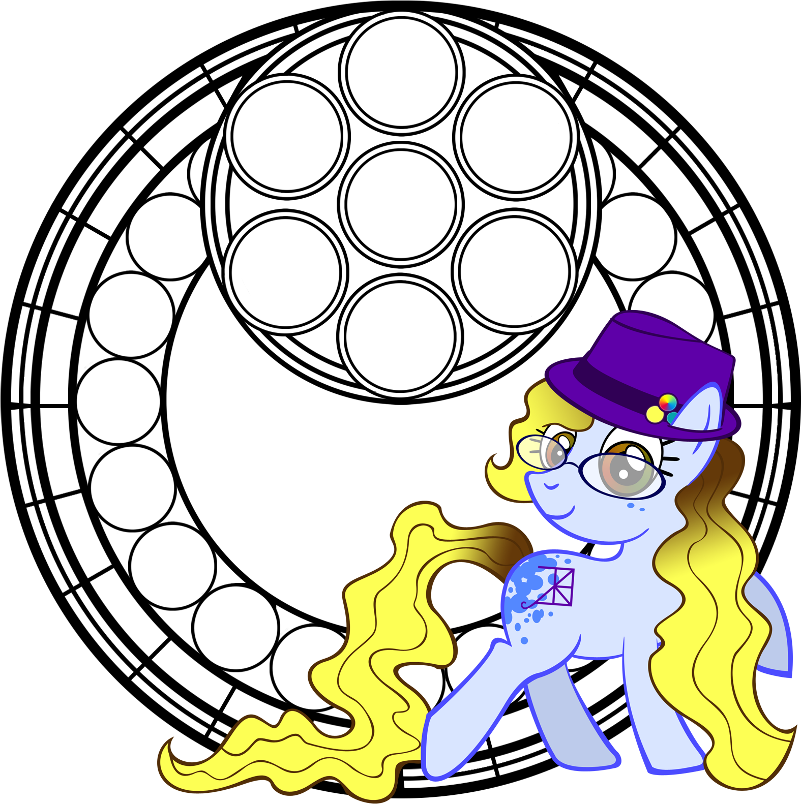 Svg Black And White Download Mlp Stained Glass Coloring - My Little Pony Mandalas (1600x1600)