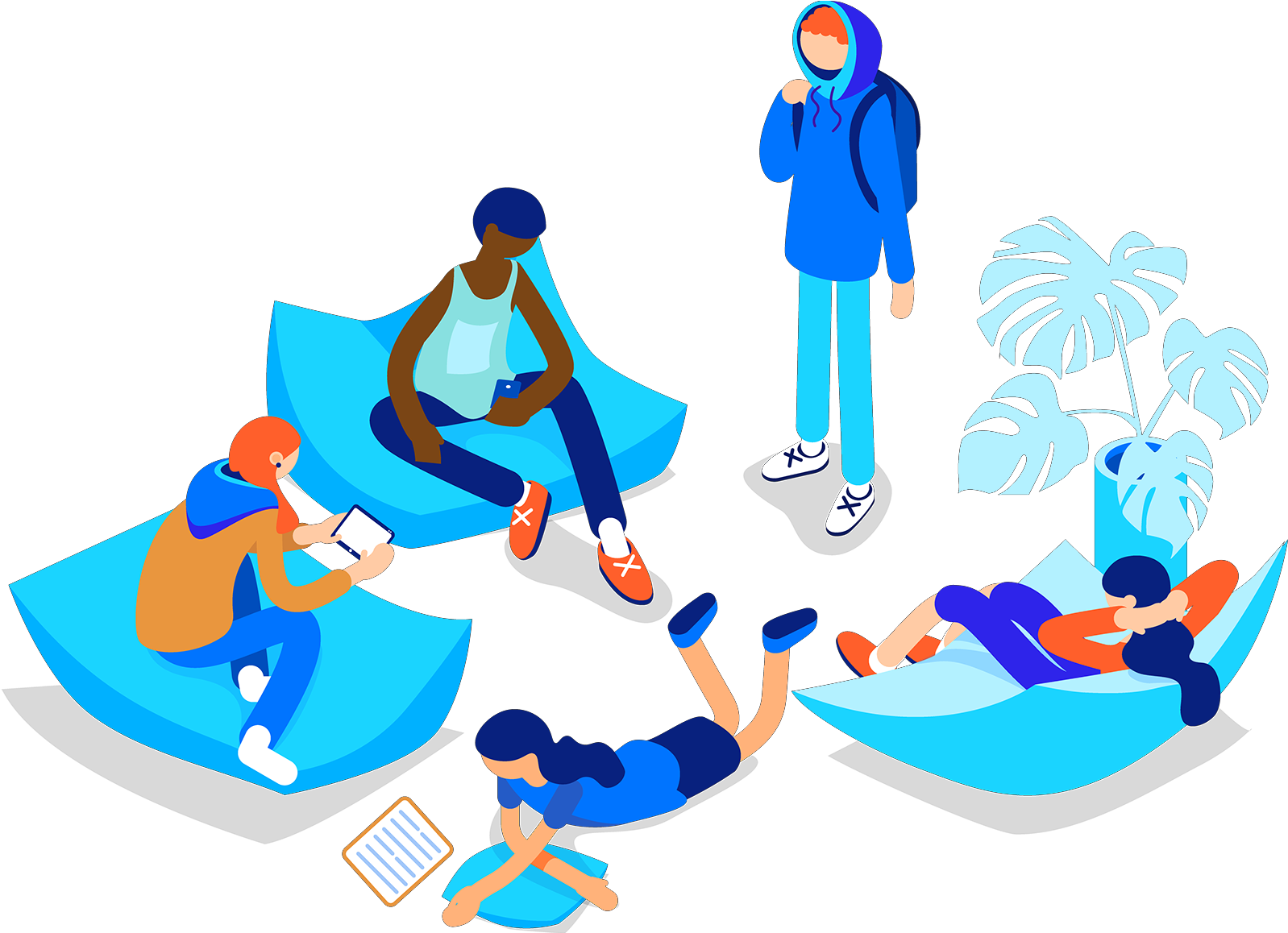 In The Beginning, There Were Two Friends, Both With - Vector Graphics (1597x1411)