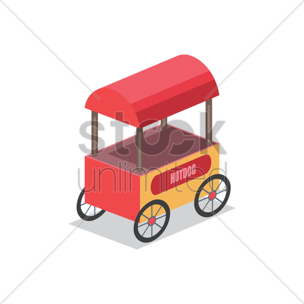 Carts Clipart Convenience Food - Isometric Hot Dog Cart (600x600)