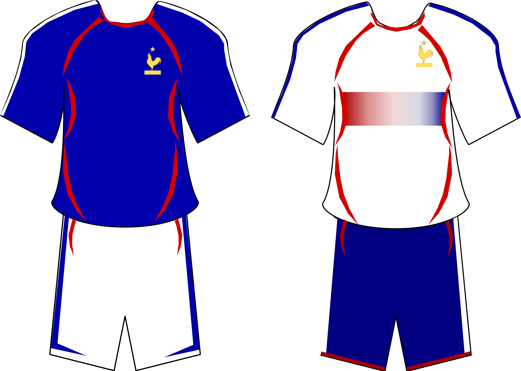 Sports Wear Clipart Football Strip - France Football Kits 2007 (2000x1413)