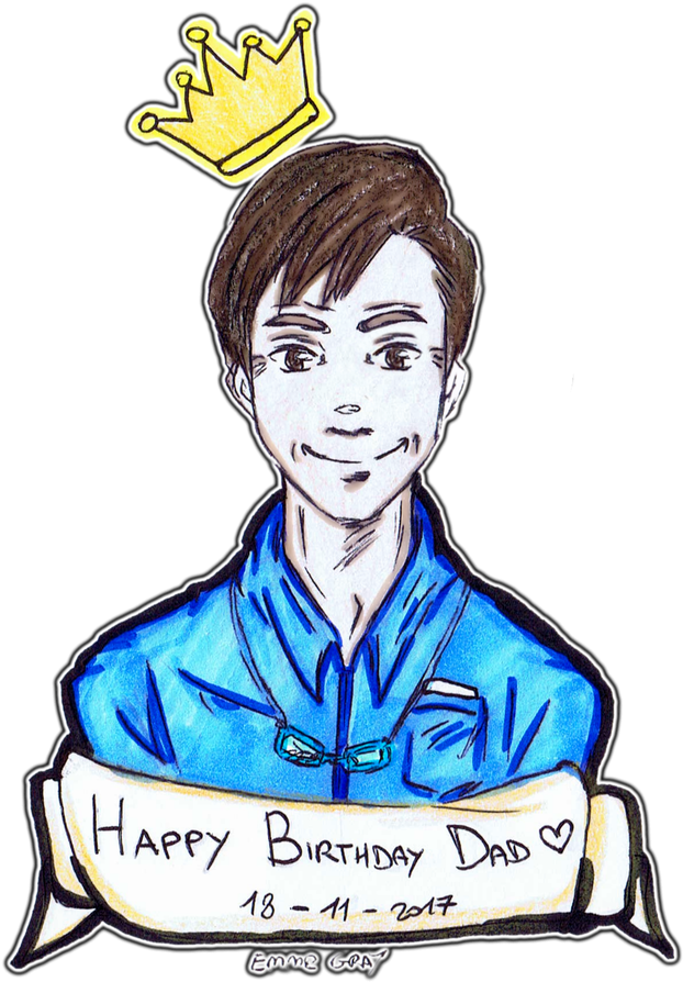 Happy Birthday Dad By Emme-gray - Cartoon (839x952)