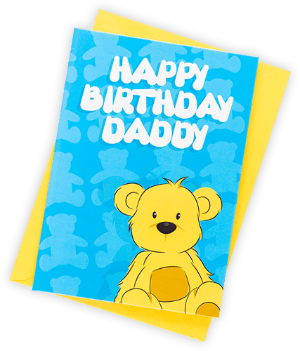 Happy Birthday Mummy Greeting Card Happy Birthday Daddy - Cartoon (427x500)