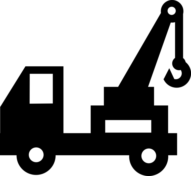 Vector Illustration Of Tow Truck Wrecker Recovery Vehicle - Tow Truck Clip Art (760x700)